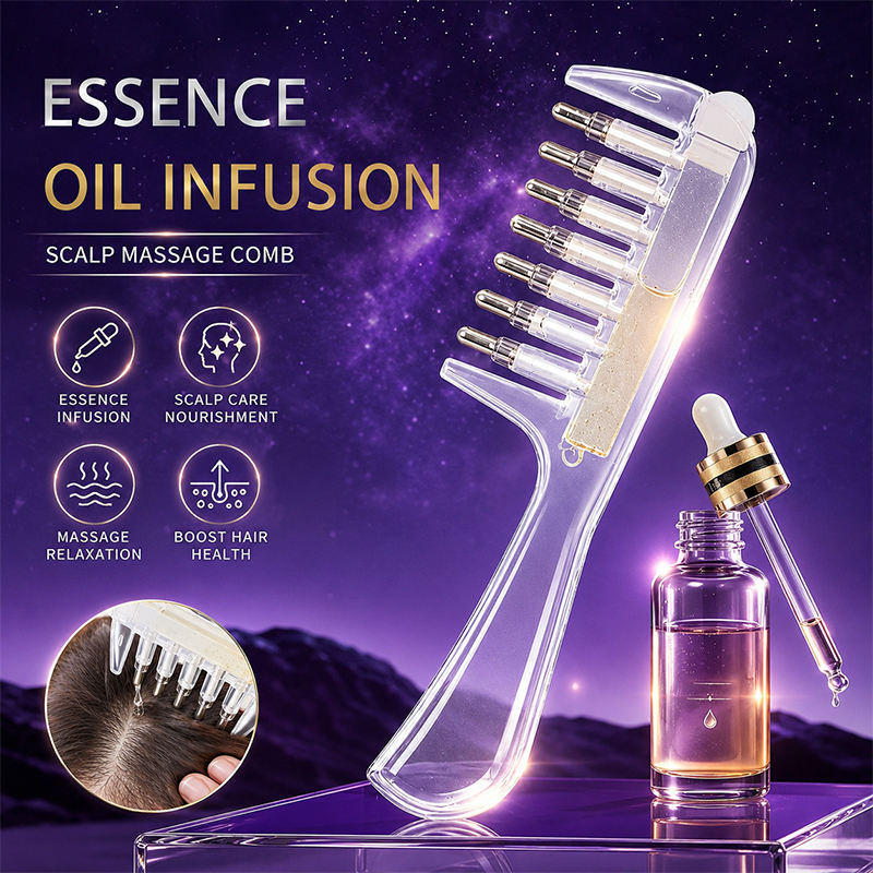 2-in-1 Hair Oil Applicator Comb with Scalp Massager